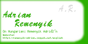 adrian remenyik business card